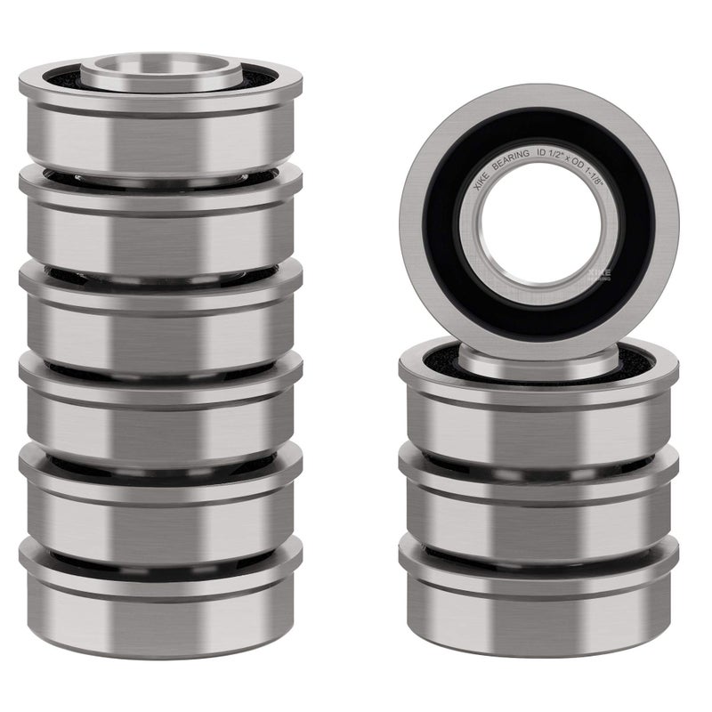 XiKe 10 Pack Flanged Ball Bearing ID 1/2"" x OD 1-1/8"", Suitable for Lawn Mower, Wheelbarrows, Carts & Hand Trucks Wheel Hub, Replacement for MTD, Honda, 12118 & Rotary 324 Etc. - Image 3